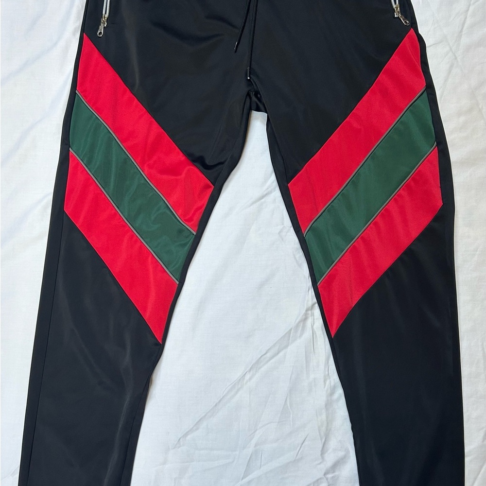 Hudson Jeans Outerwear Jacket and Black Pants set with Red and Green Accents